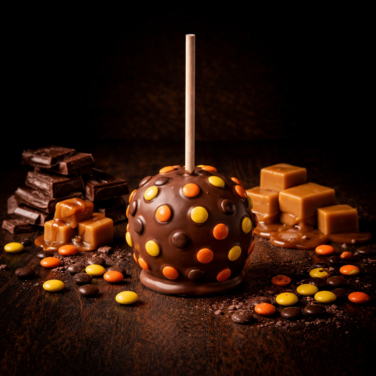 Reese's Pieces Chocolate Covered Caramel Apple – Enjou Chocolat