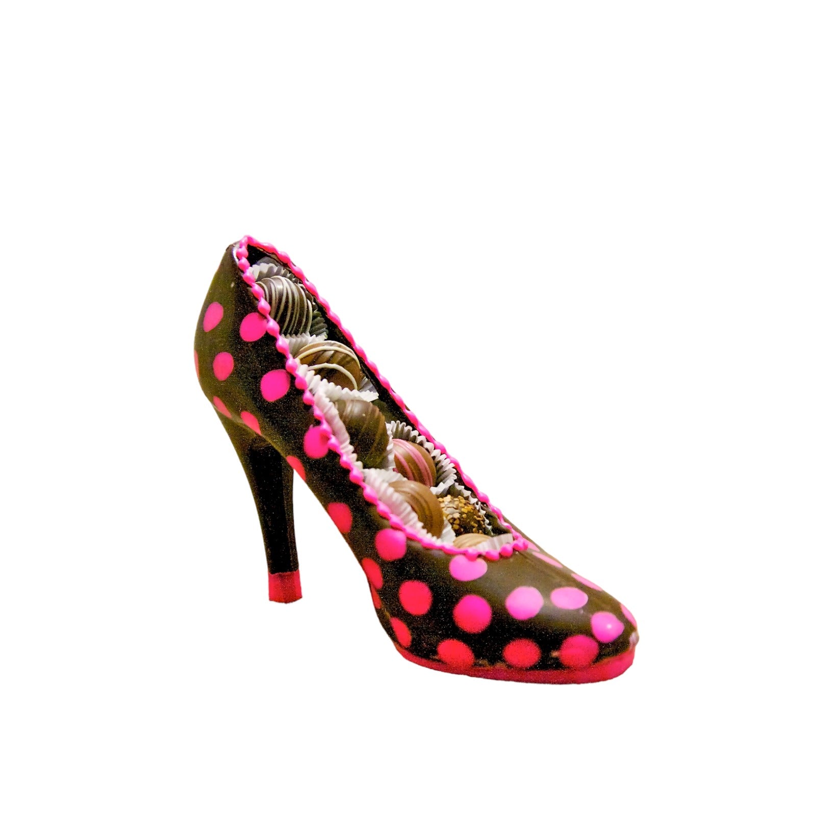 Pink and Red Polka Dot High Heel Shoe