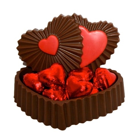 Chocolate Heart Box with Foiled Hearts