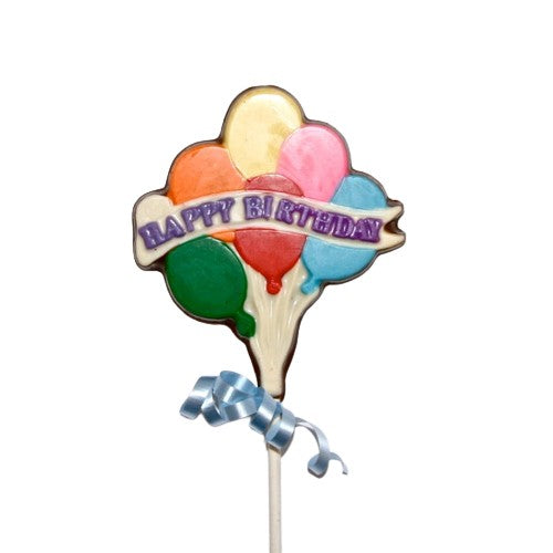 Happy Birthday Balloon Lolly - 10 Inch Stick -