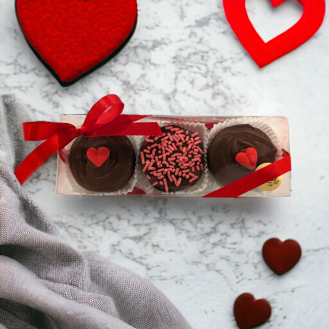 Valentines Chocolate Covered Oreos Box of 3