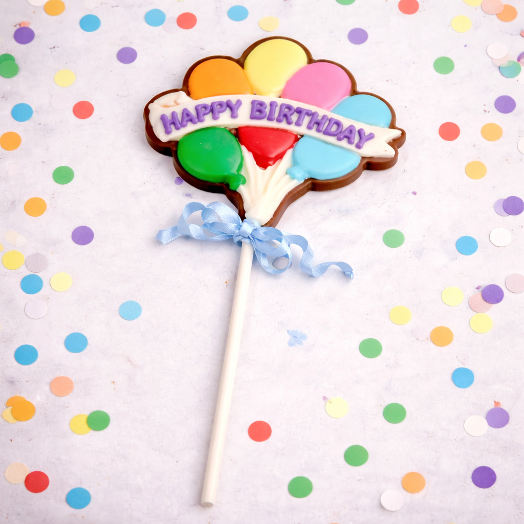 Happy Birthday Balloon Lolly - 10 Inch Stick -