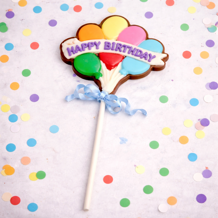 Happy Birthday Balloon Lolly - 10 Inch Stick -