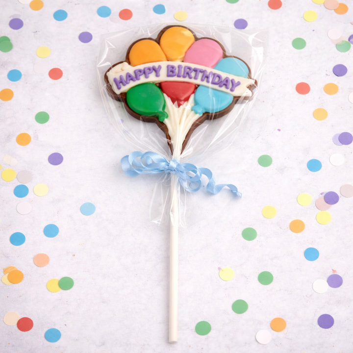 Happy Birthday Balloon Lolly - 10 Inch Stick -