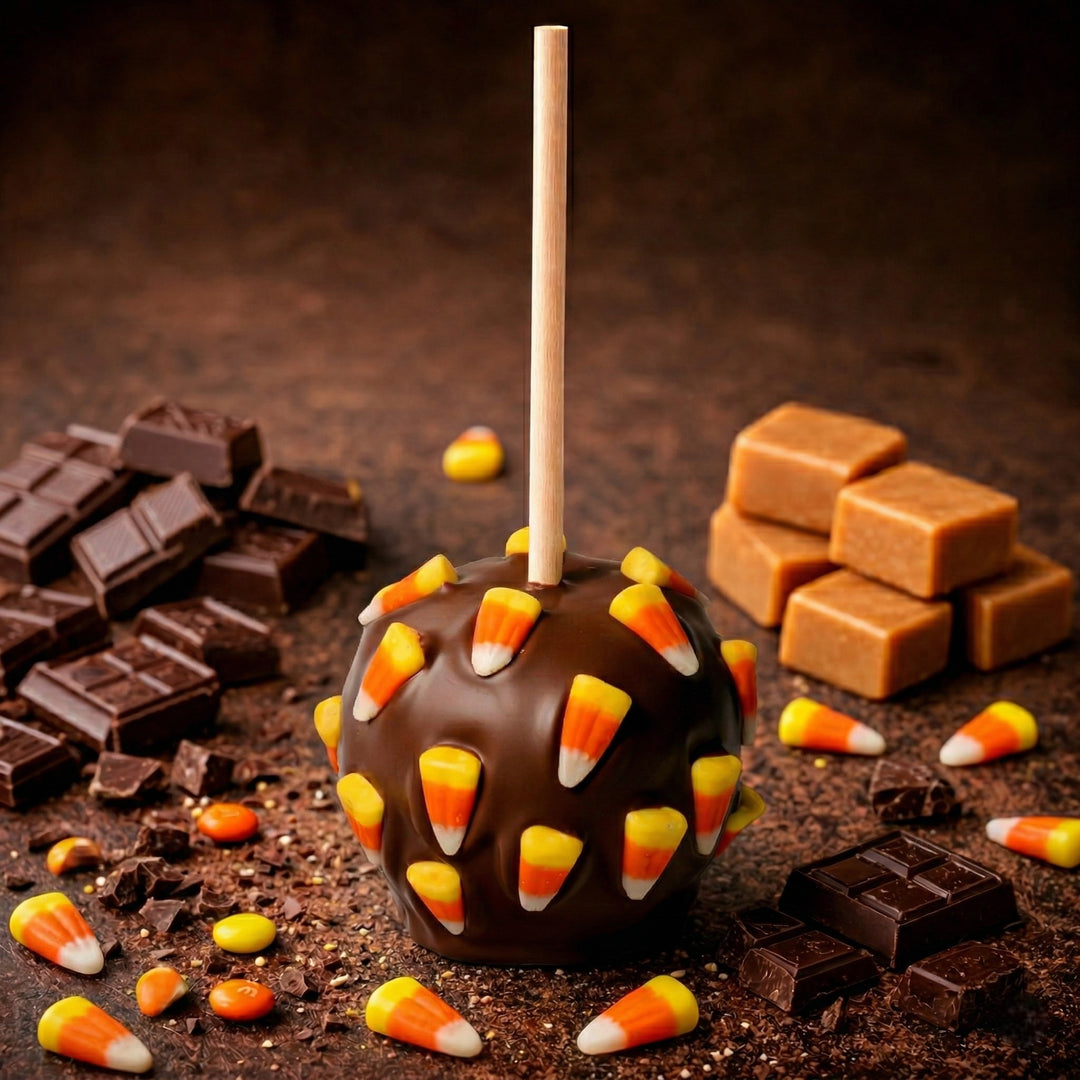 Candy Corn Chocolate Caramel Apple