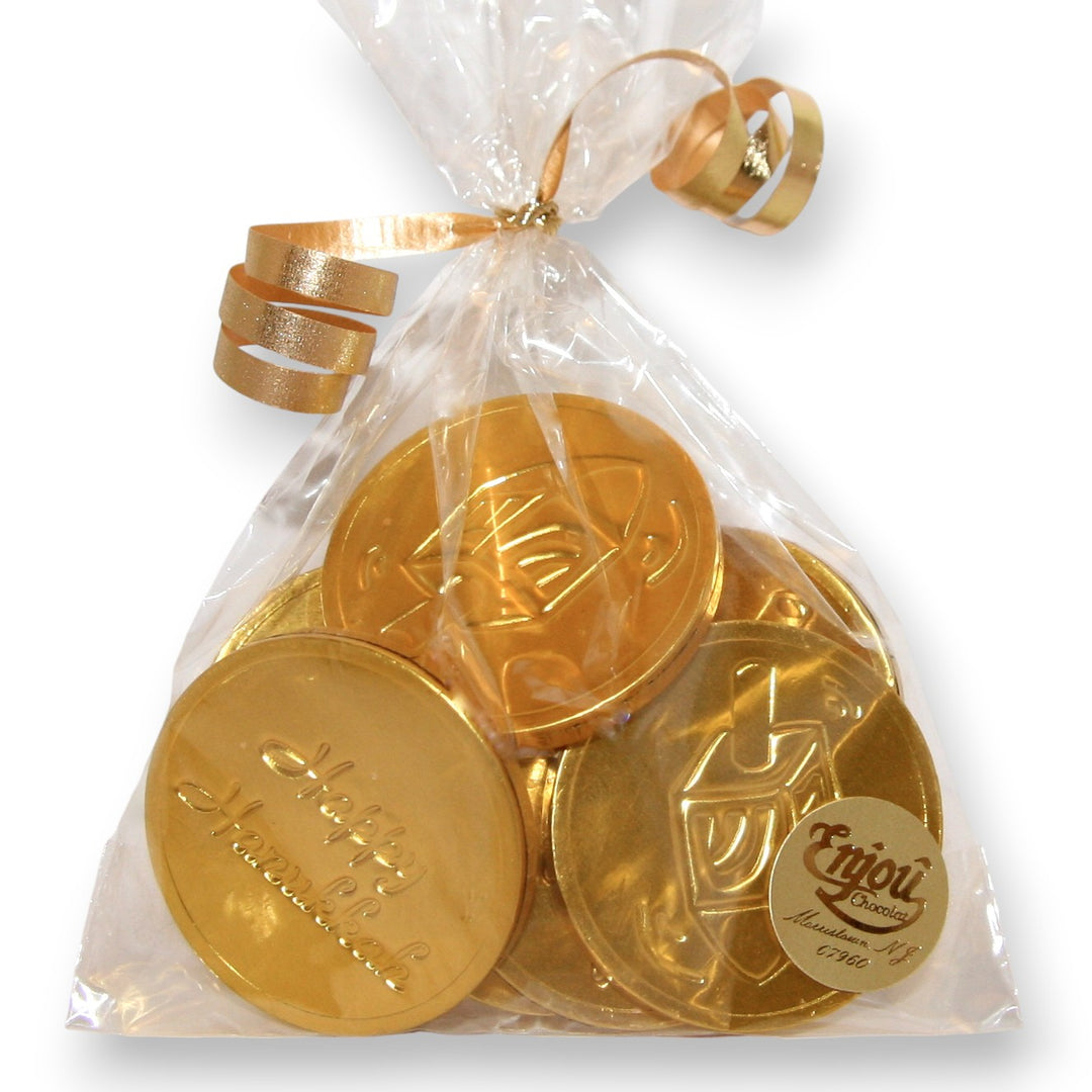 Chanukah Gelt - 8 Gold Coins