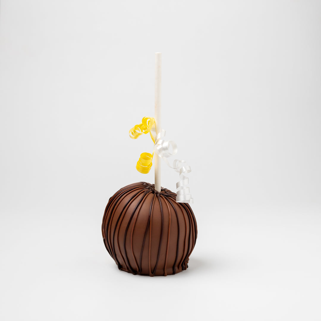Striped Chocolate Caramel Apple