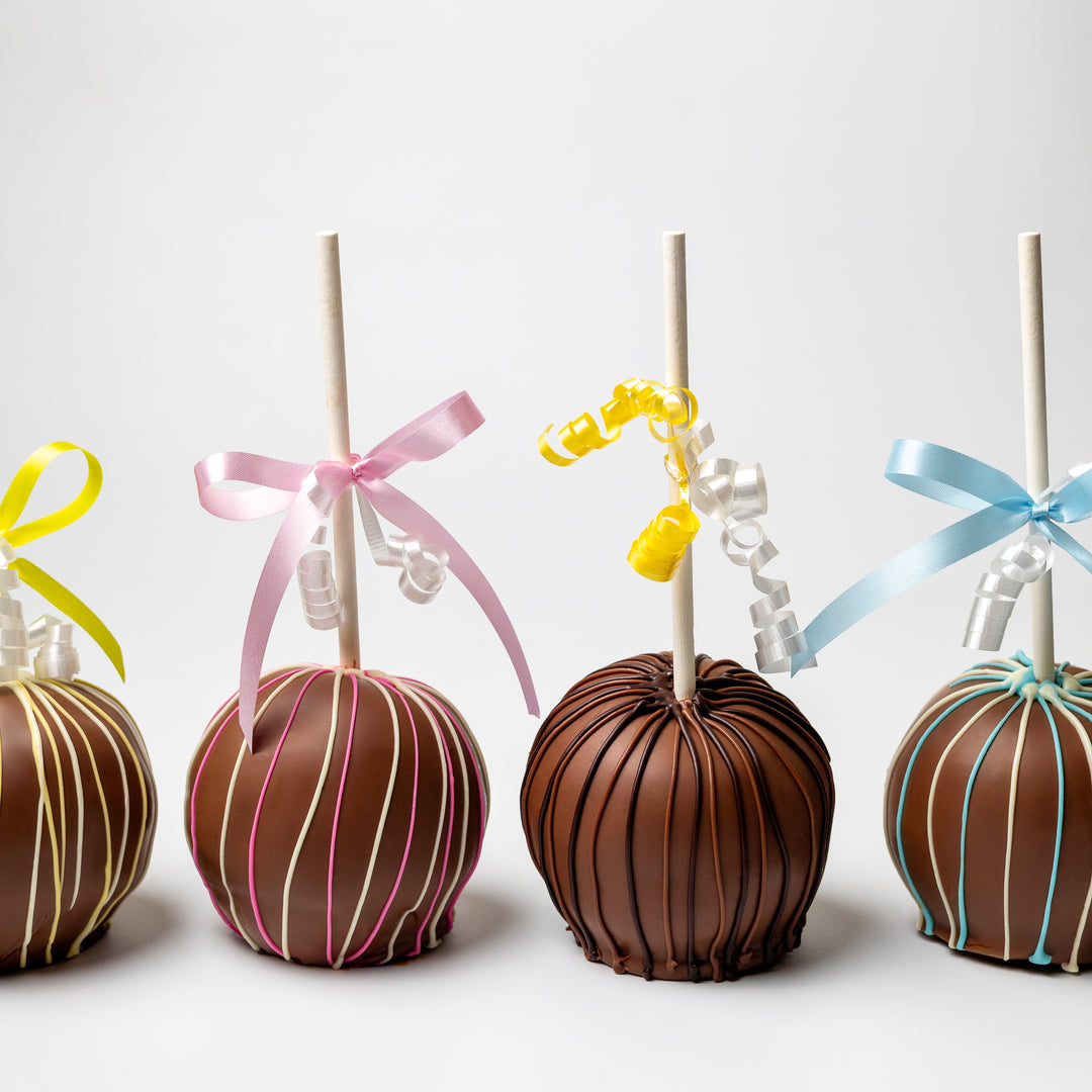 Striped Chocolate Caramel Apple