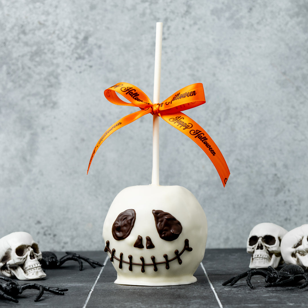 Jack Skellington Chocolate Caramel Apple