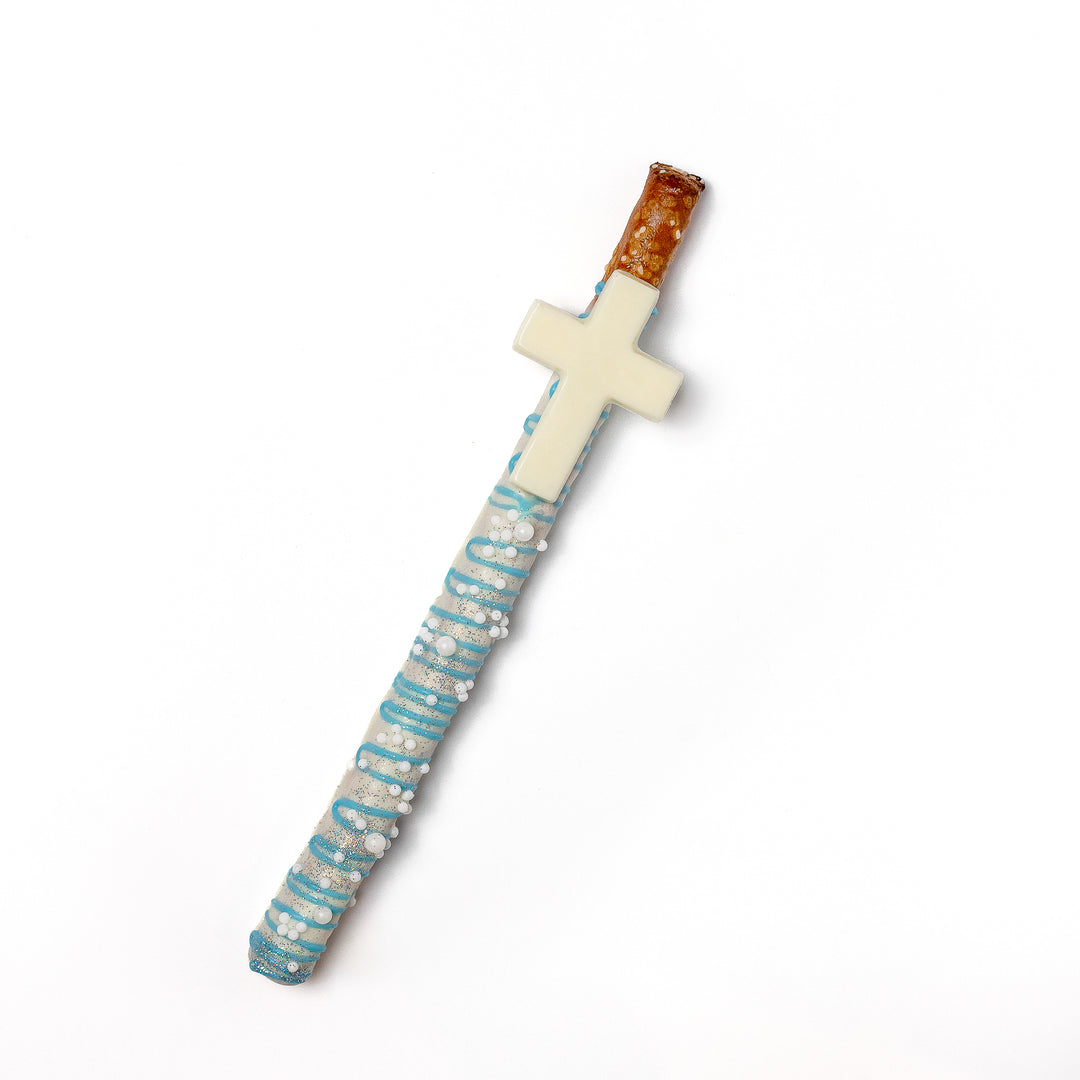 Cross Pretzel Rod Favor