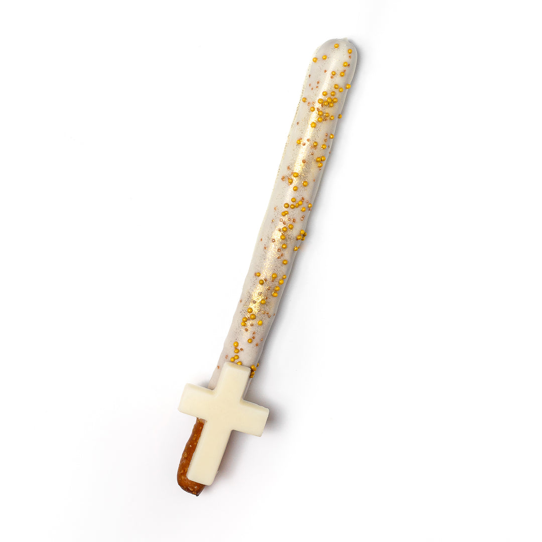 Cross Pretzel Rod Favor