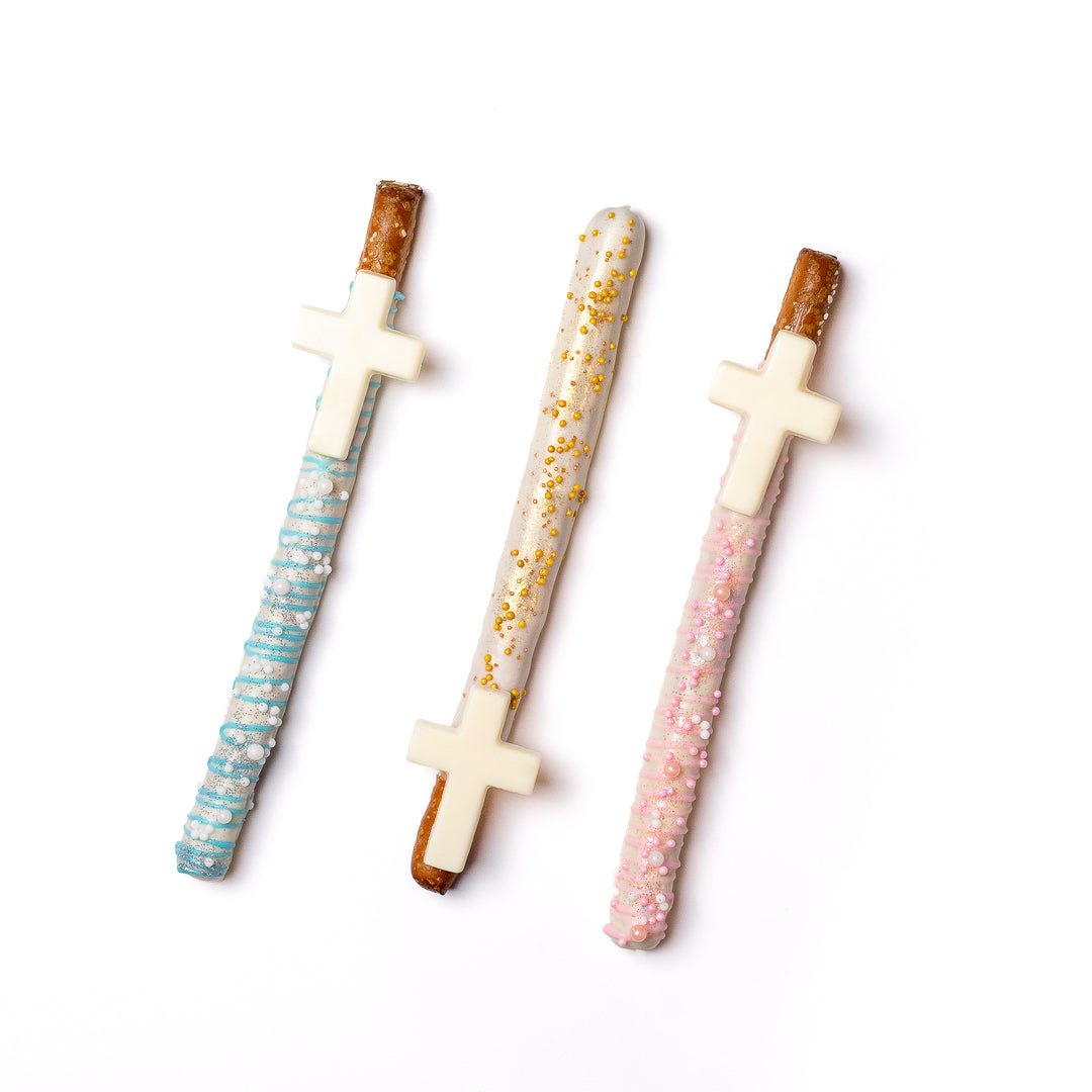 Cross Pretzel Rod Favor