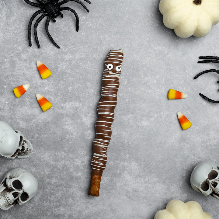 Halloween Caramel + Chocolate Pretzel Rod