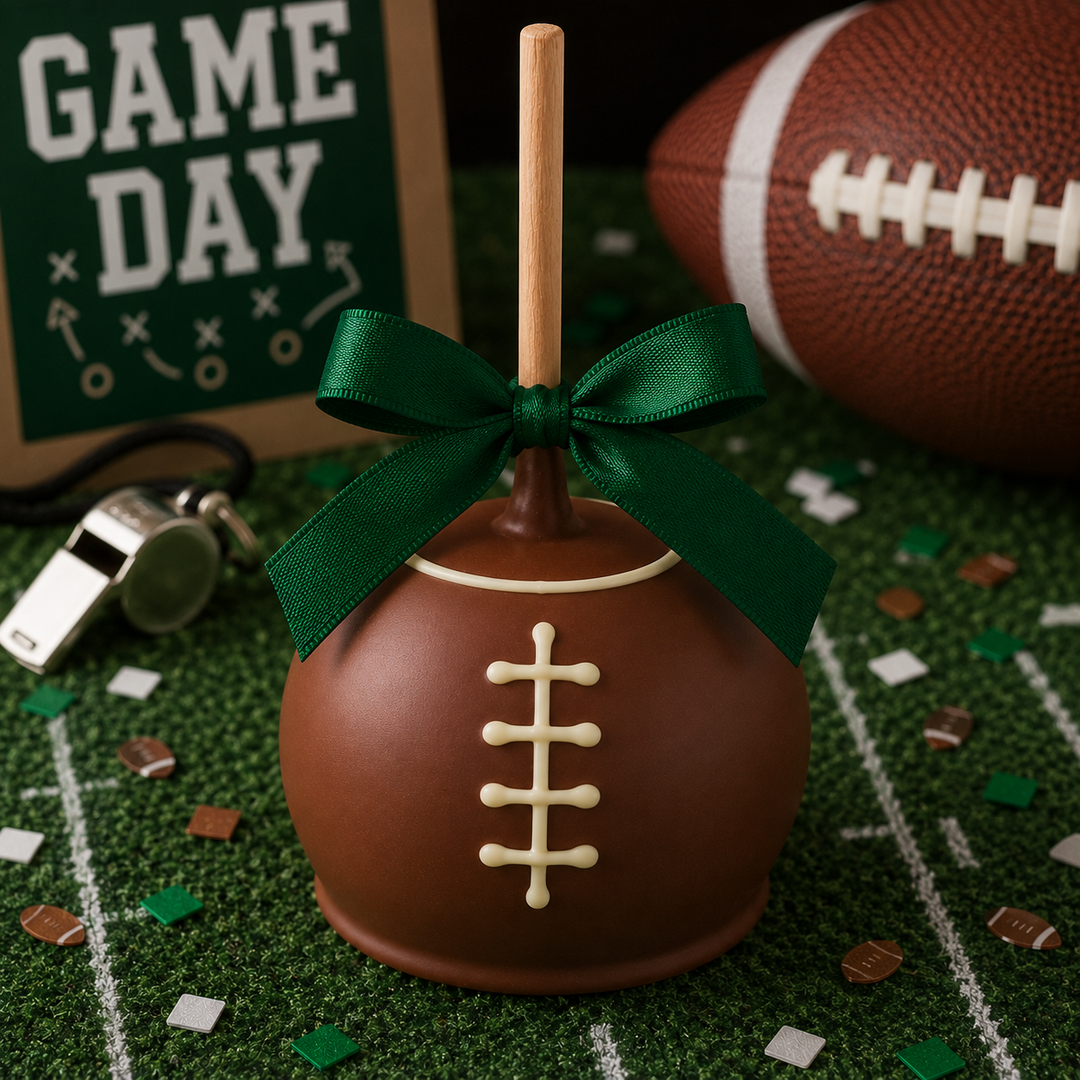 Football Chocolate Caramel Apple