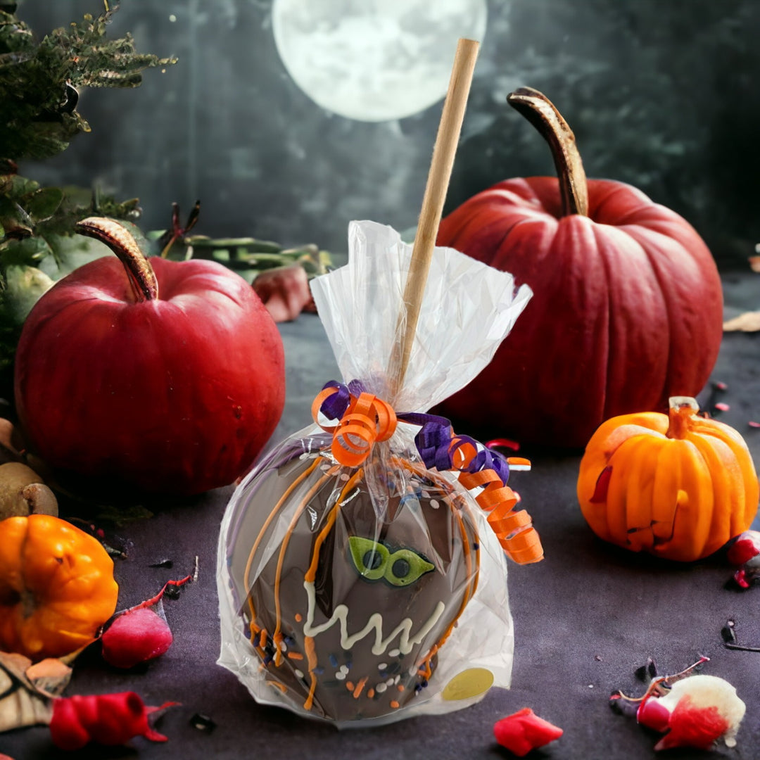 Halloween Themed Chocolate Caramel Apples