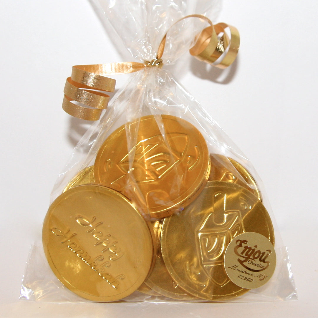 Chanukah Gelt - 8 Gold Coins