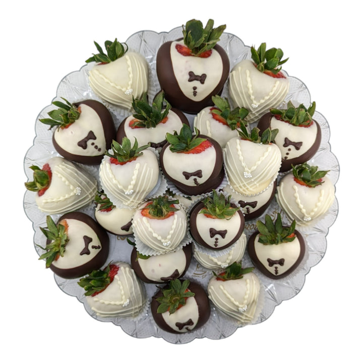 Bride & Groom Dipped Strawberry Platter