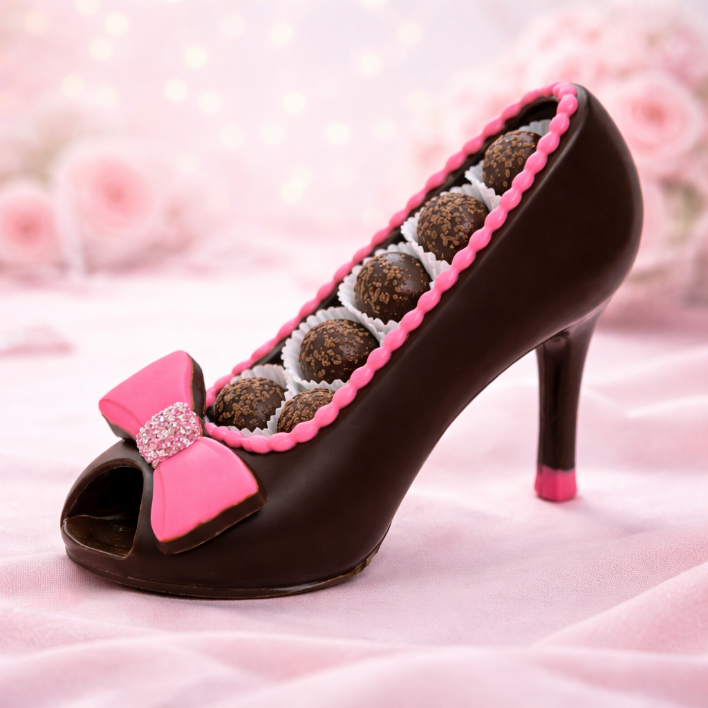 Pink Bowed High Heel Shoe