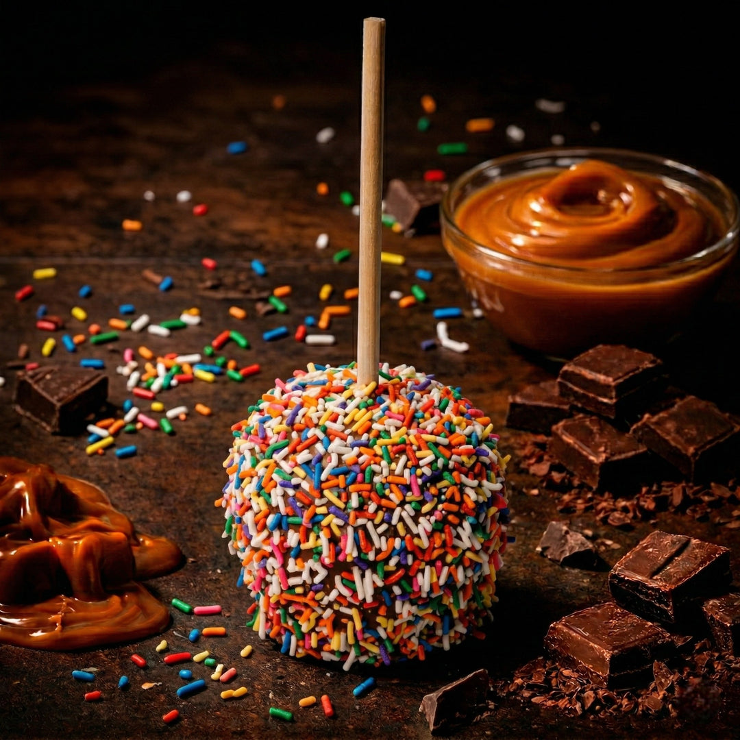 Sprinkled Chocolate Caramel Apple