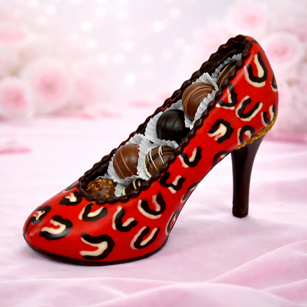 Designer Red Squiggle High Heel Shoe