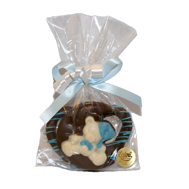 Bear on the Moon with Chocolate Covered Pretzel