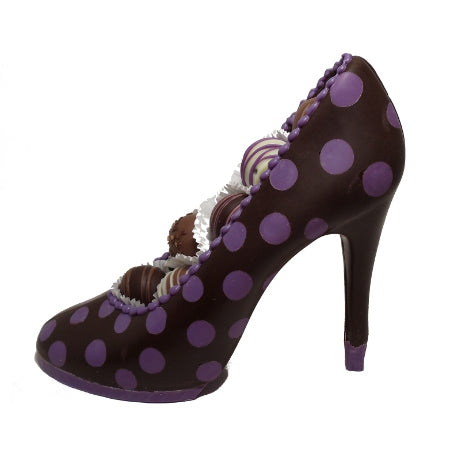 Purple Polka Dot High Heel Shoe