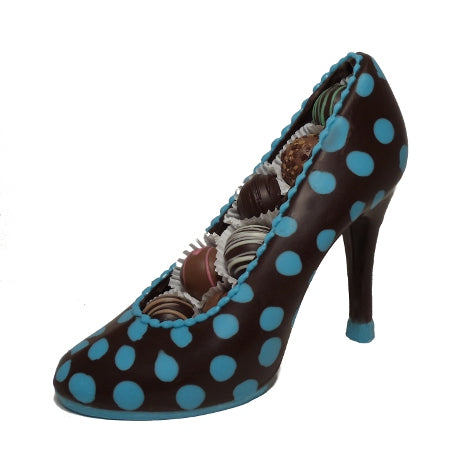 Blue Polka Dot High Heel Shoe