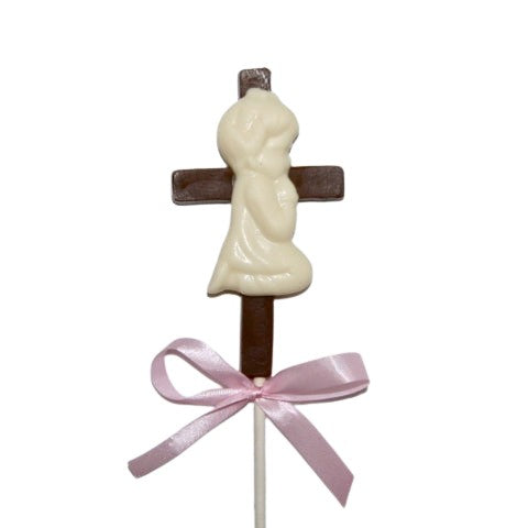 Cross Lolly with Boy or Girl Praying