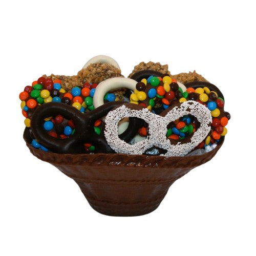 Edible Basket with Chocolate Covered Pretzels