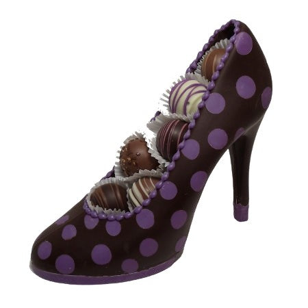Purple Polka Dot High Heel Shoe