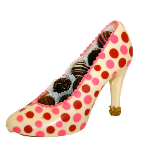 Pink and Red Polka Dot High Heel Shoe